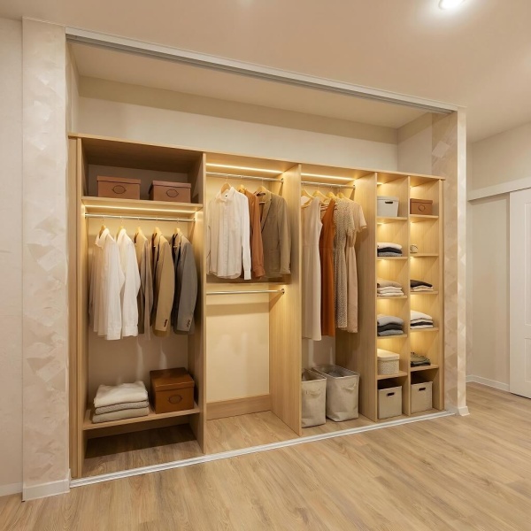 Шкаф-купе «Встроенный 4-дверный шкаф-купе Лакобель»